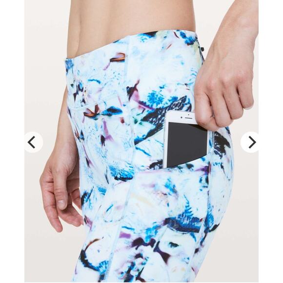 Lululemon Womens Speed Up Luxtreme Legging Hip Pockets Multi Blue 4 Fitness Gym - Picture 3 of 9